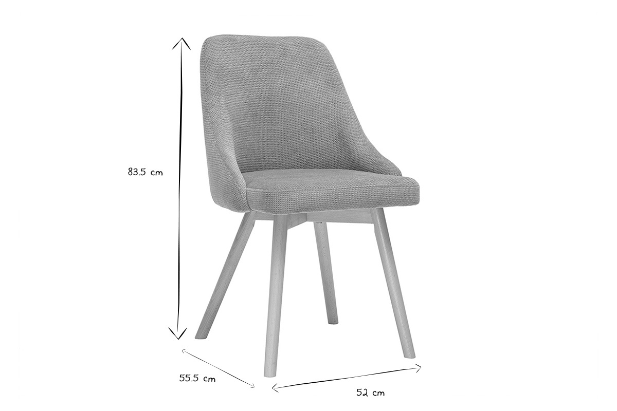 Sedie scandinave in tessuto ciniglia verde celadon e legno chiaro (set di 2) HASTA