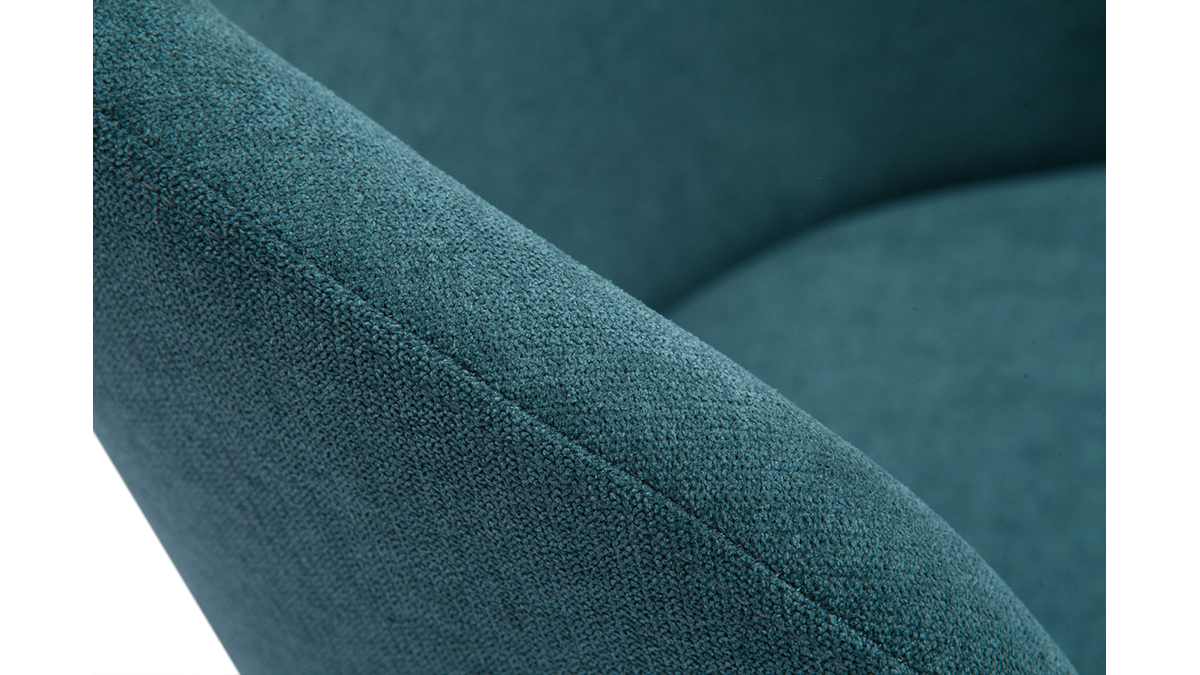 Sedie scandinave in tessuto effetto velluto blu anatra e legno massello chiaro (set di 2) HOLO