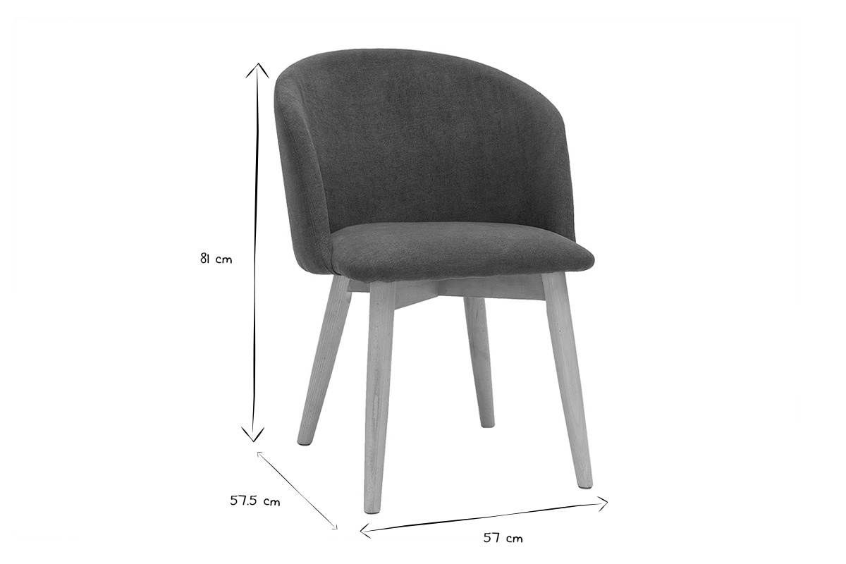 Sedie scandinave in tessuto effetto velluto blu anatra e legno massello chiaro (set di 2) HOLO