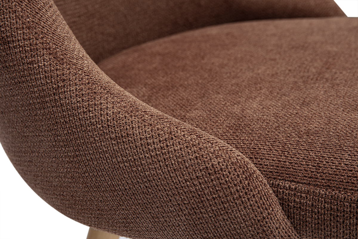 Sedie scandinave in tessuto effetto velluto texturizzato terra bruciata e legno chiaro (set di 2) HASTA