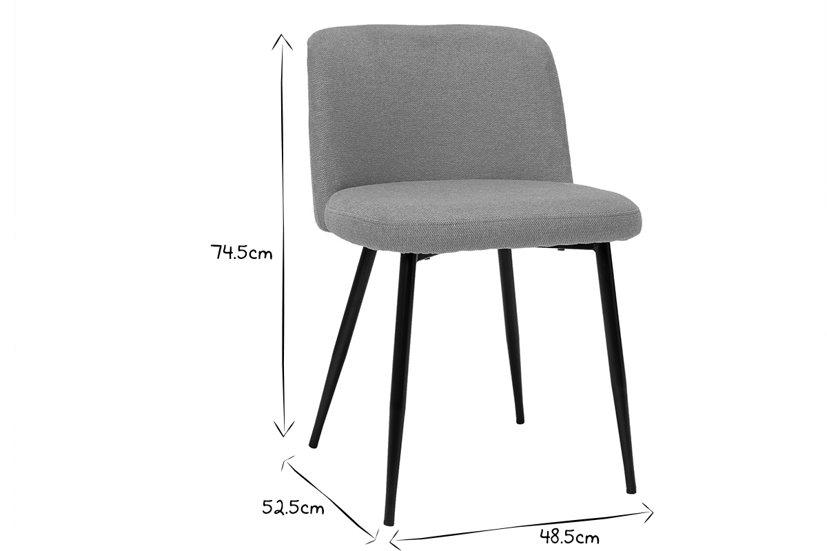 Sedie tessuto effetto velluto testurizzato giallo senape e base metallo nero (set di 2) MONTI