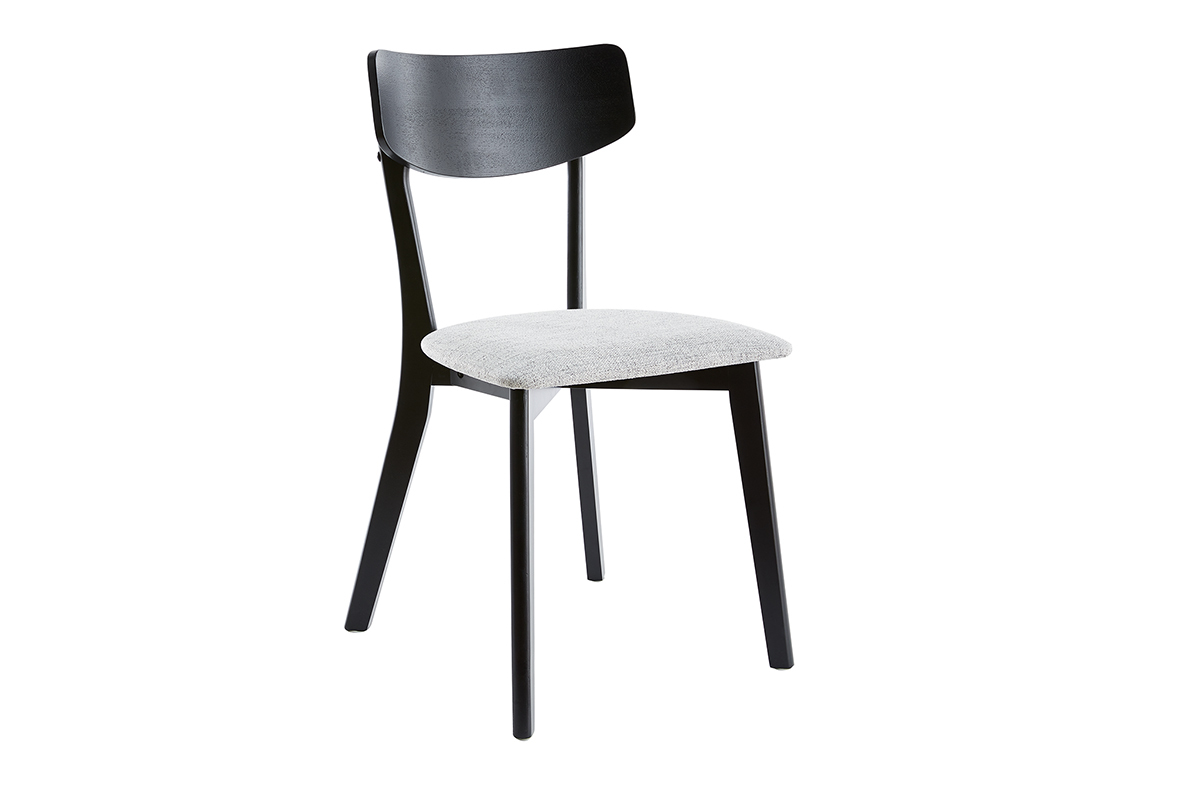Sedie vintage grigio e legno nero (set di 2) THEMA