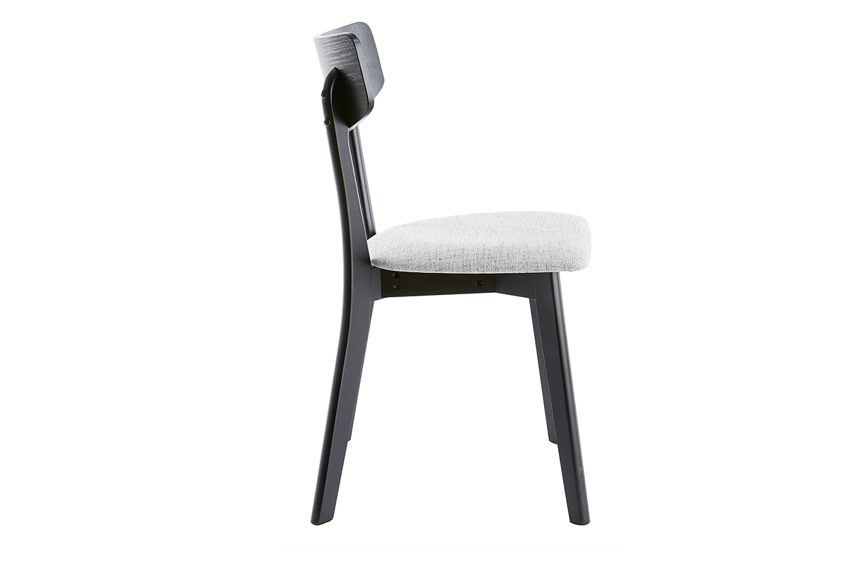 Sedie vintage grigio e legno nero (set di 2) THEMA
