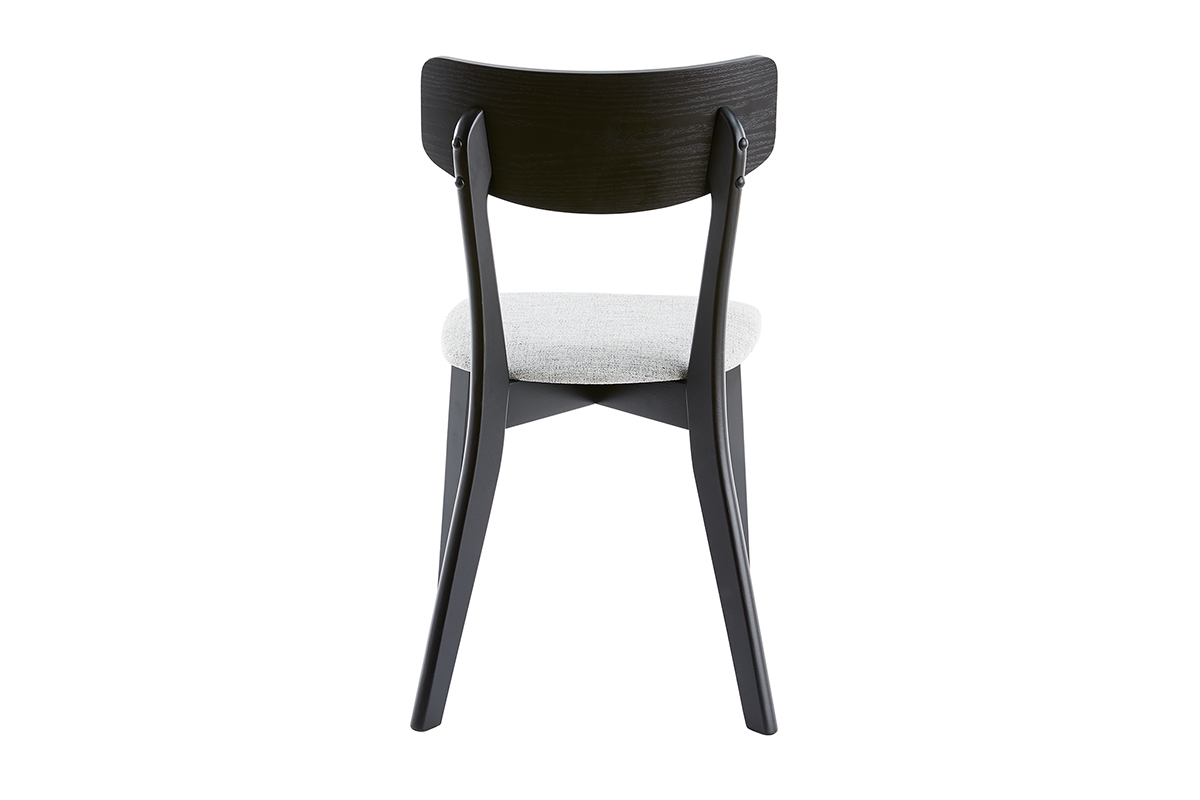 Sedie vintage grigio e legno nero (set di 2) THEMA