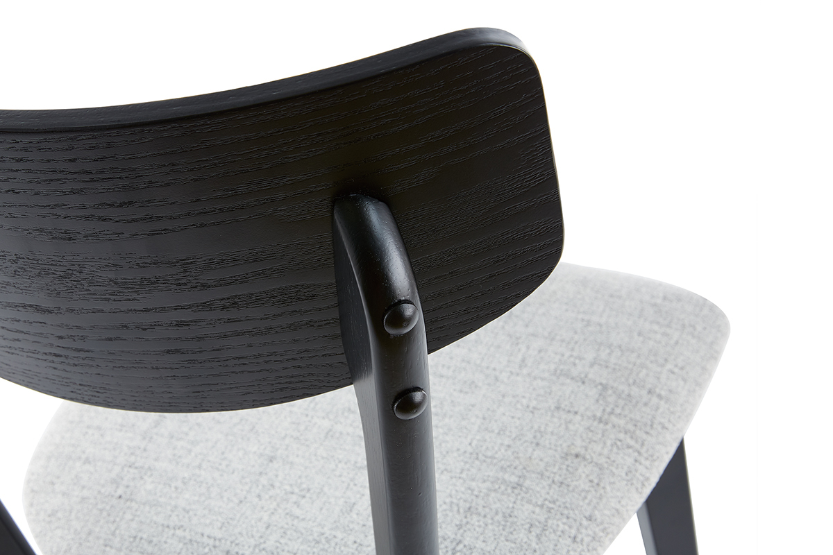 Sedie vintage grigio e legno nero (set di 2) THEMA