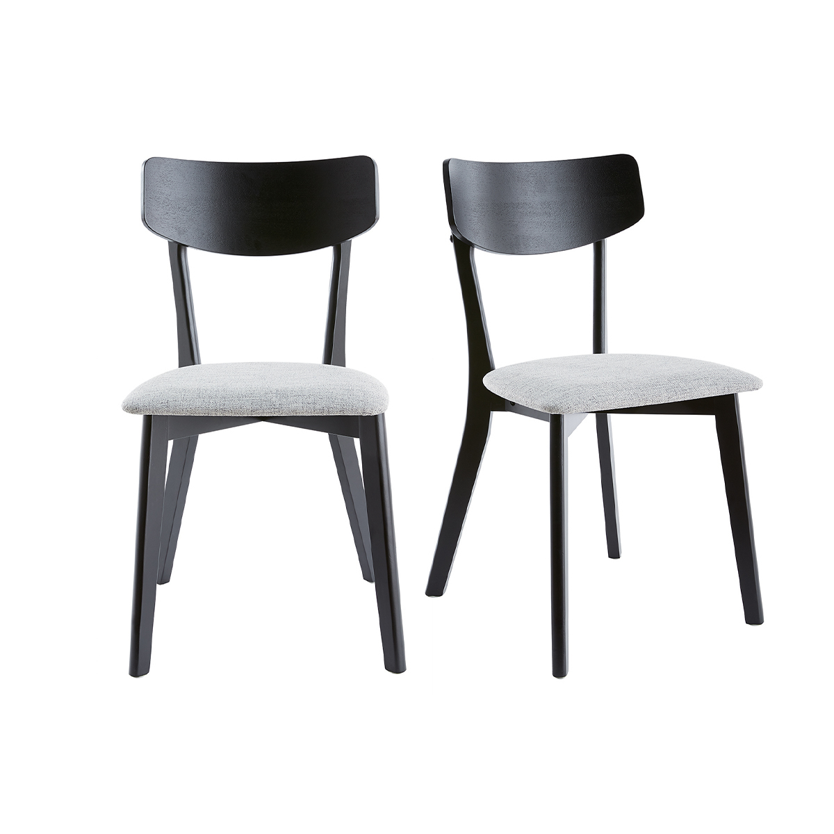 Sedie vintage grigio e legno nero (set di 2) THEMA