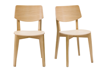 Sedie vintage in legno chiaro (set di 2) AVEA