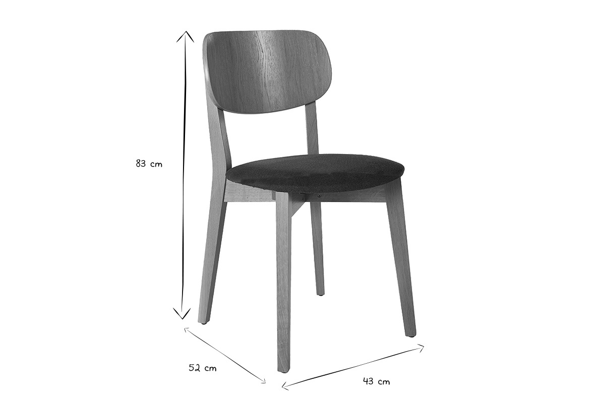 Sedia vintage LUCIA in legno chiaro di quercia e tessuto velluto verde kaki, vista di profilo.