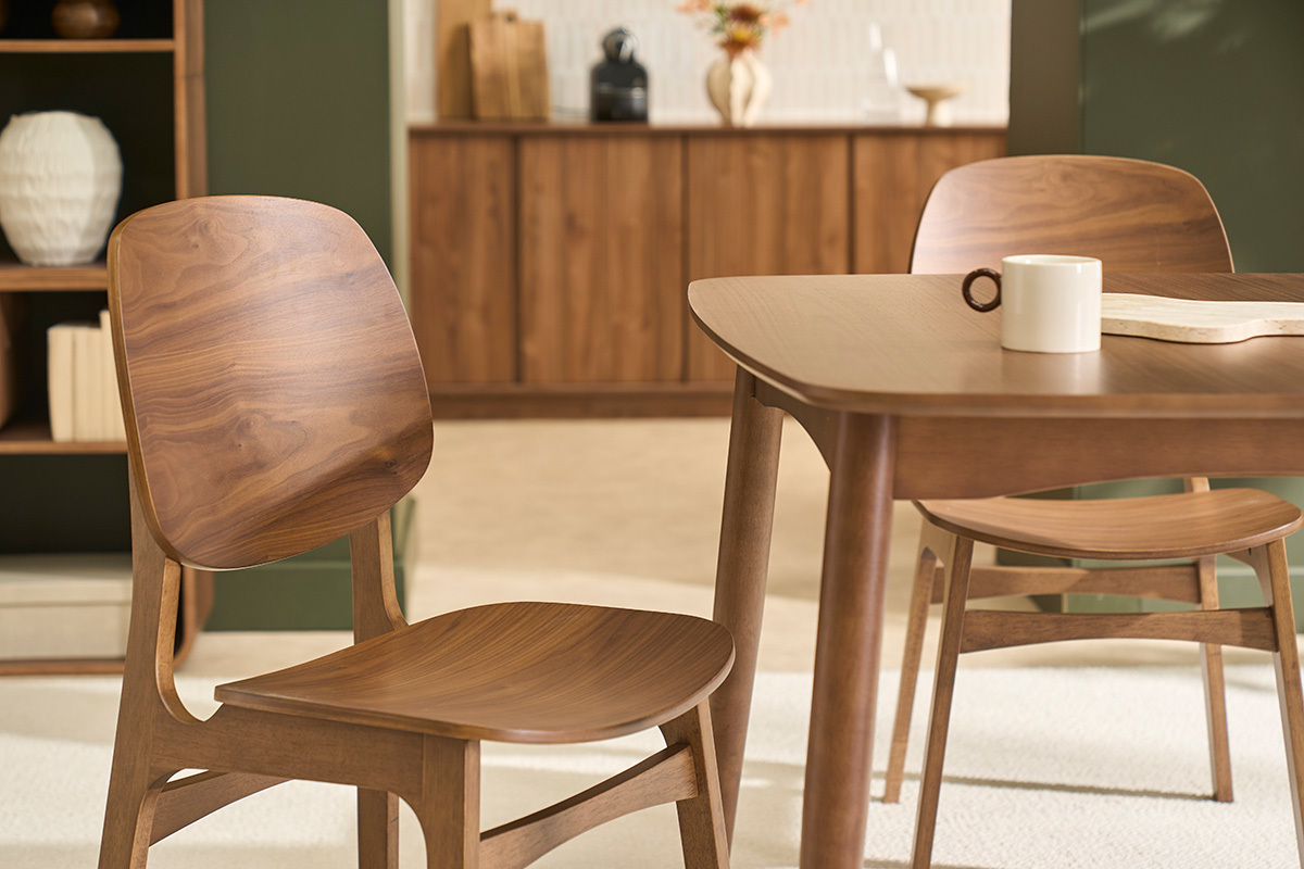 Sedie vintage in legno scuro noce (lotto da 2) SOQUETTE