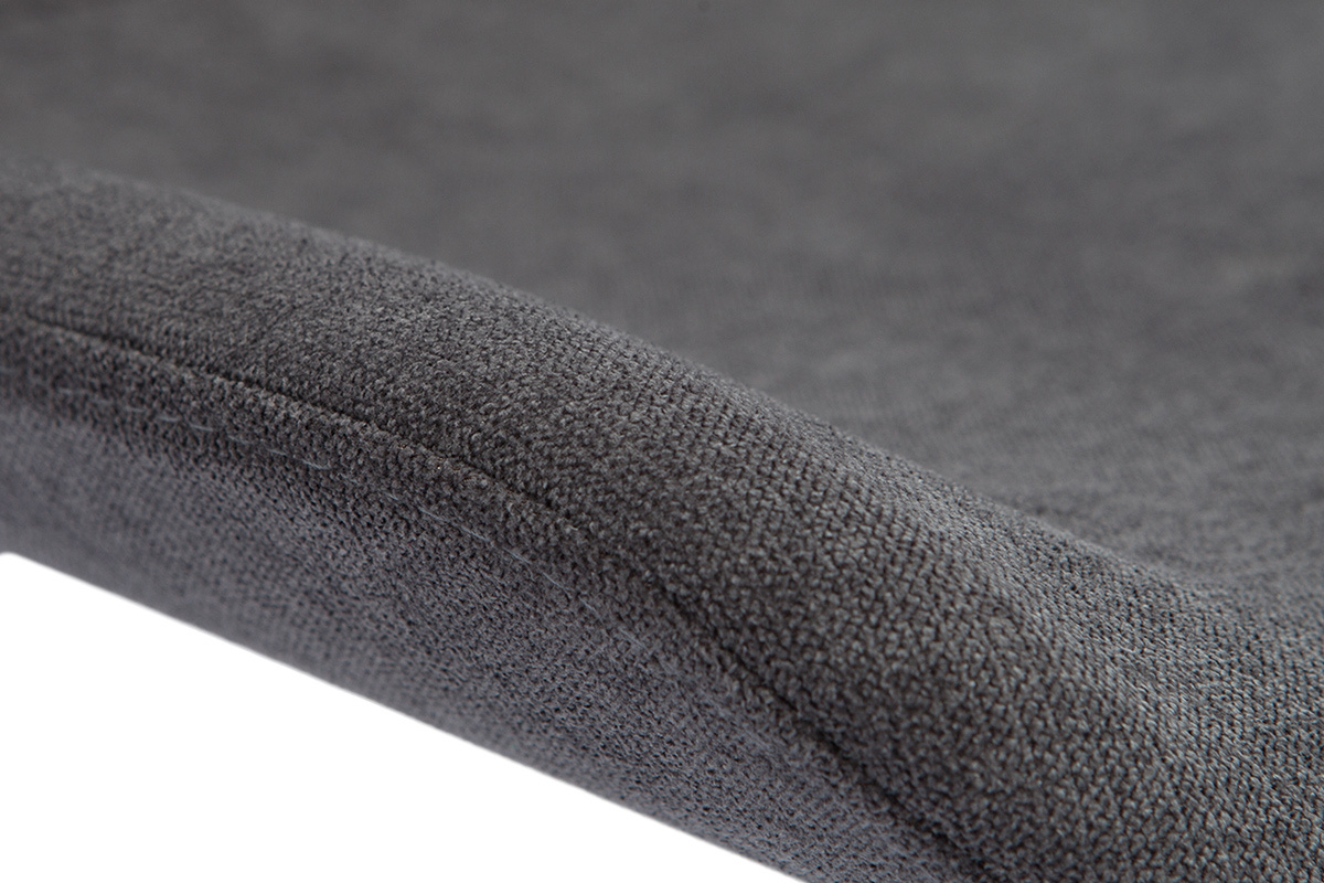 Sedie vintage in tessuto effetto velluto grigio scuro e metallo nero (set di 2) RIOT