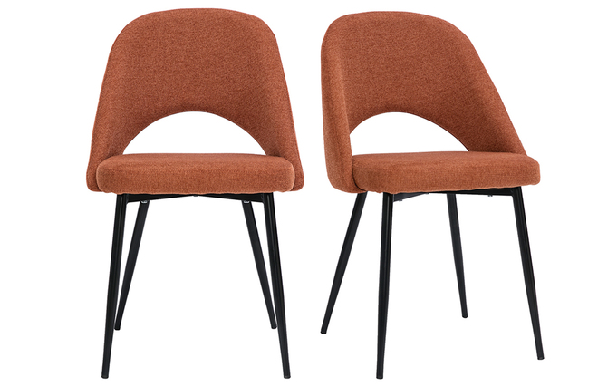 Sedie vintage in tessuto effetto velluto testurizzato color