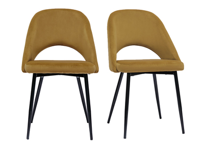 Sedie vintage in velluto bronzo e base metallo (set di 2) COSETTE