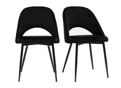 Sedie vintage in velluto nero e base metallo (set di 2) COSETTE