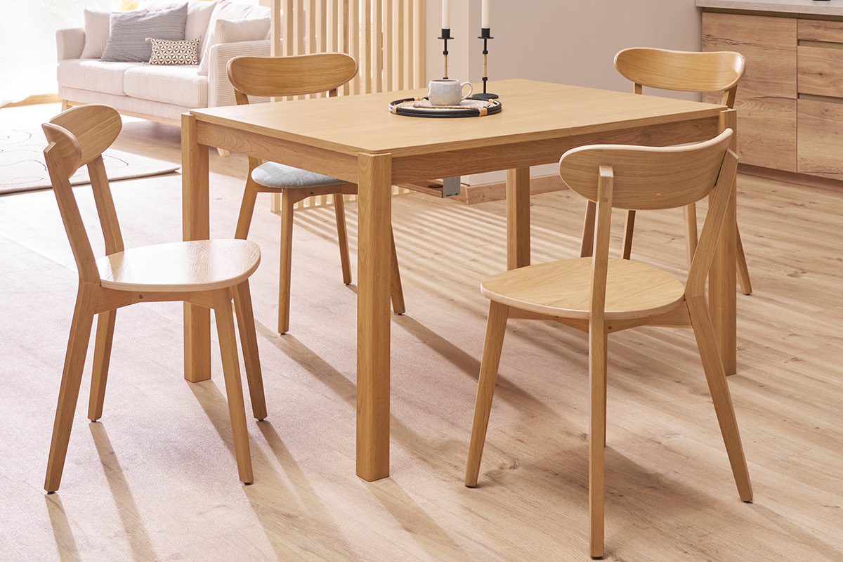 Sedie vintage legno chiaro rovere (set di 2) DOVE
