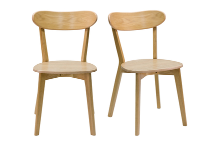 Sedie vintage legno chiaro rovere (set di 2) DOVE