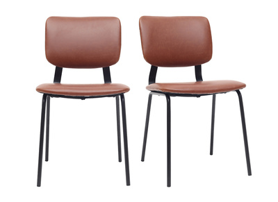 sedie vintage marrone chiaro piedi in metallo (lotto di 2) LAB 