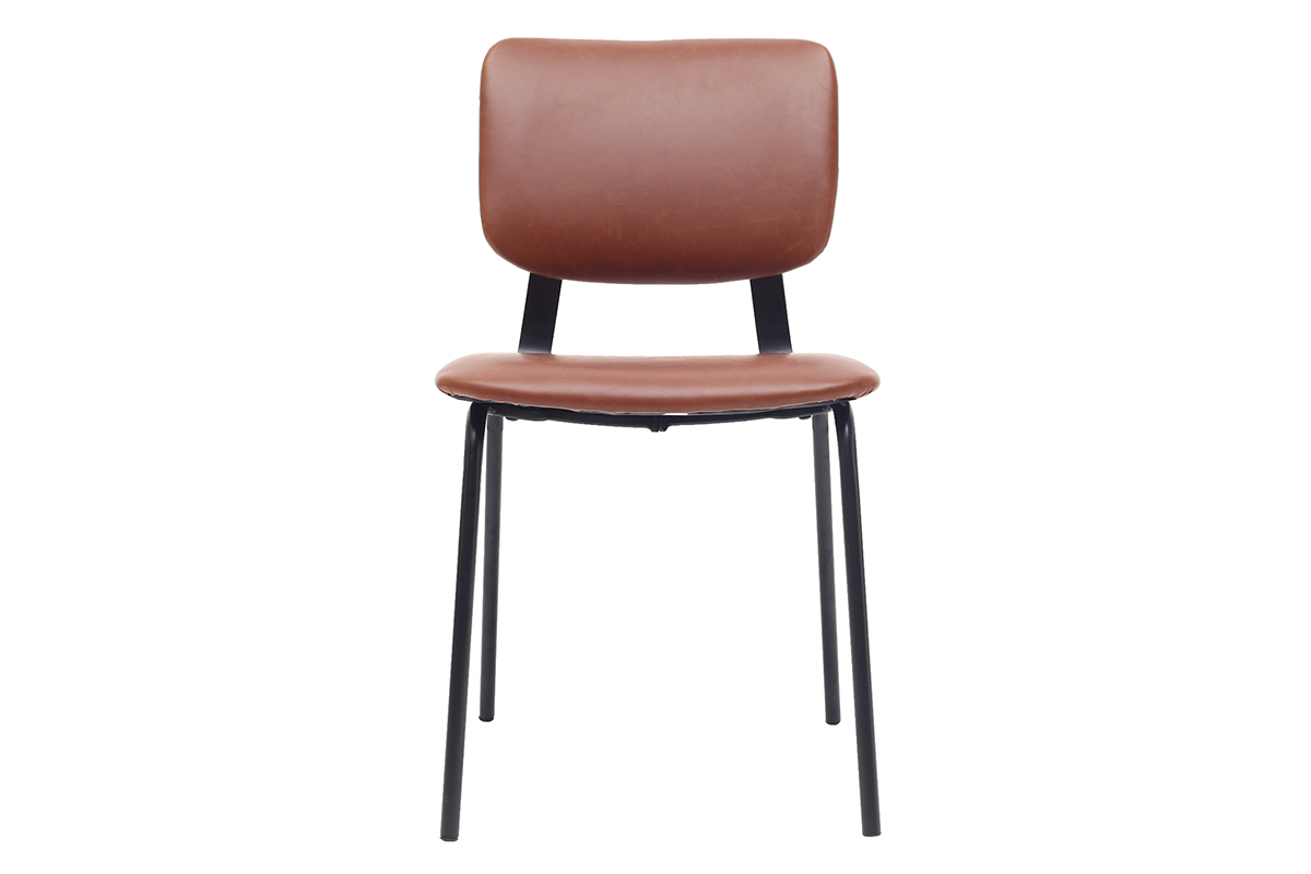 sedie vintage marrone chiaro piedi in metallo (set di 2) LAB 