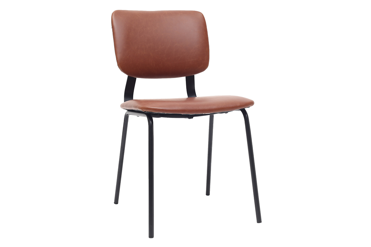 sedie vintage marrone chiaro piedi in metallo (set di 2) LAB 