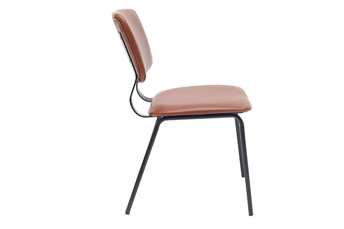 sedie vintage marrone chiaro piedi in metallo (set di 2) LAB 