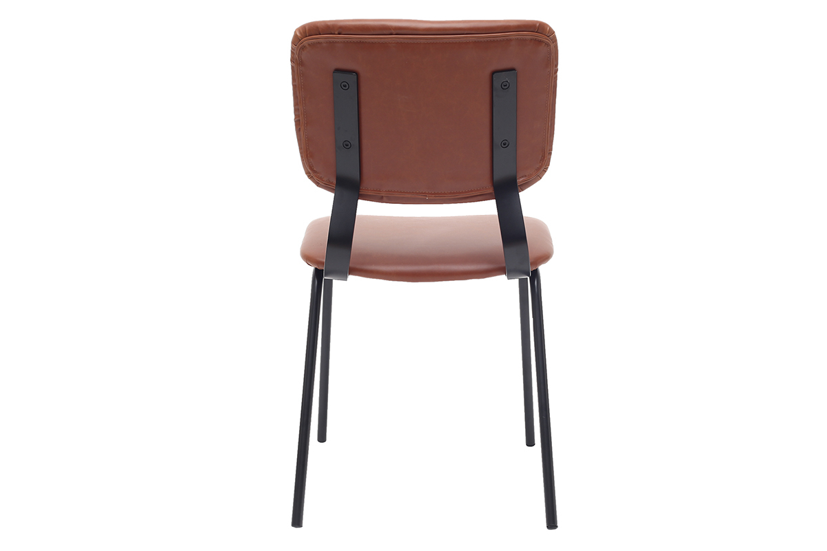 sedie vintage marrone chiaro piedi in metallo (set di 2) LAB 