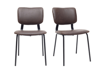 sedie vintage marrone piedi in metallo (lotto di 2) LAB