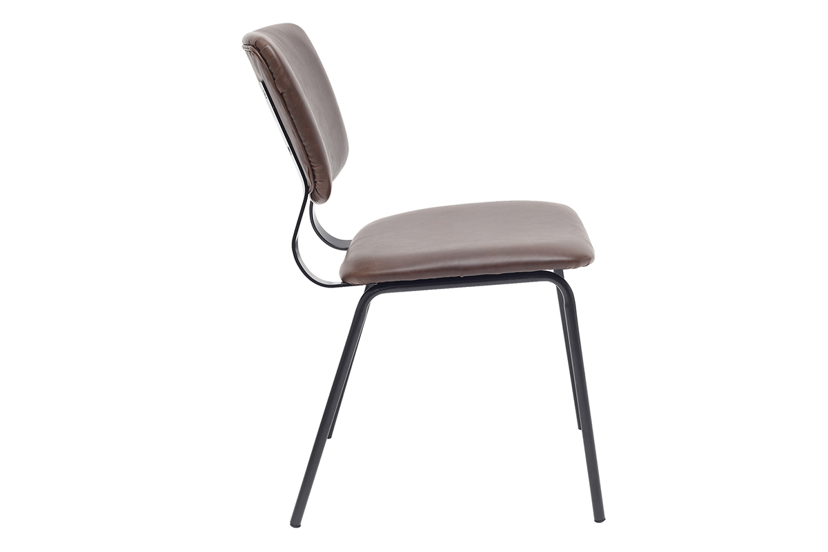 sedie vintage marrone piedi in metallo (set di 2) LAB