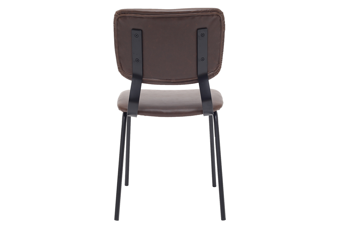 sedie vintage marrone piedi in metallo (set di 2) LAB