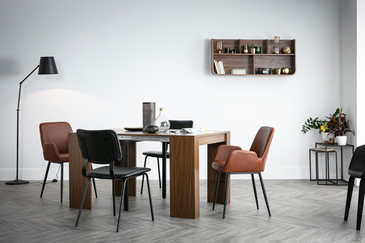 sedie vintage marrone piedi in metallo (set di 2) LAB