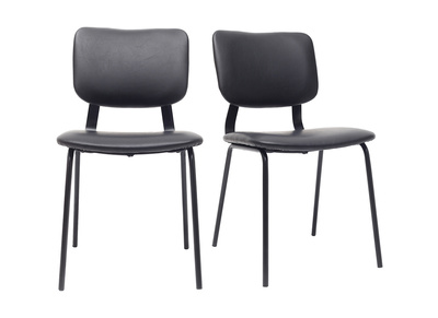 sedie vintage nere con piedi in metallo (lotti di 2) LAB