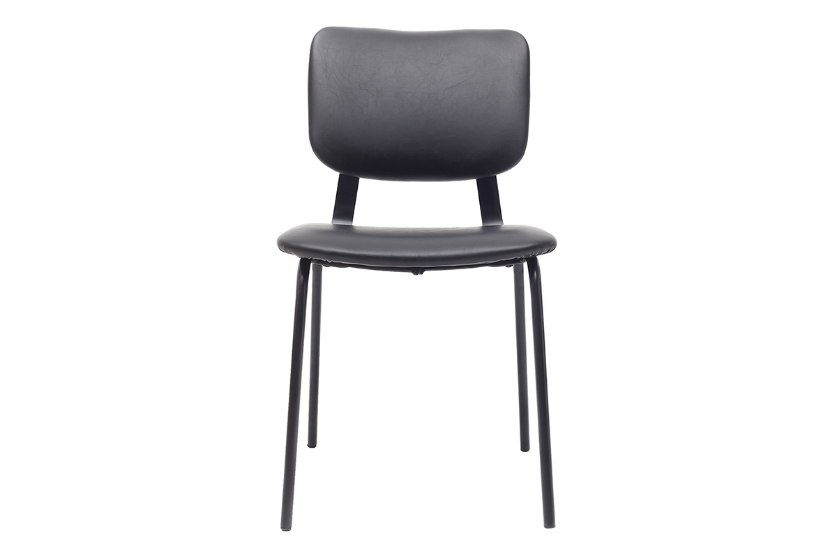 sedie vintage nere con piedi in metallo (set di 2) LAB
