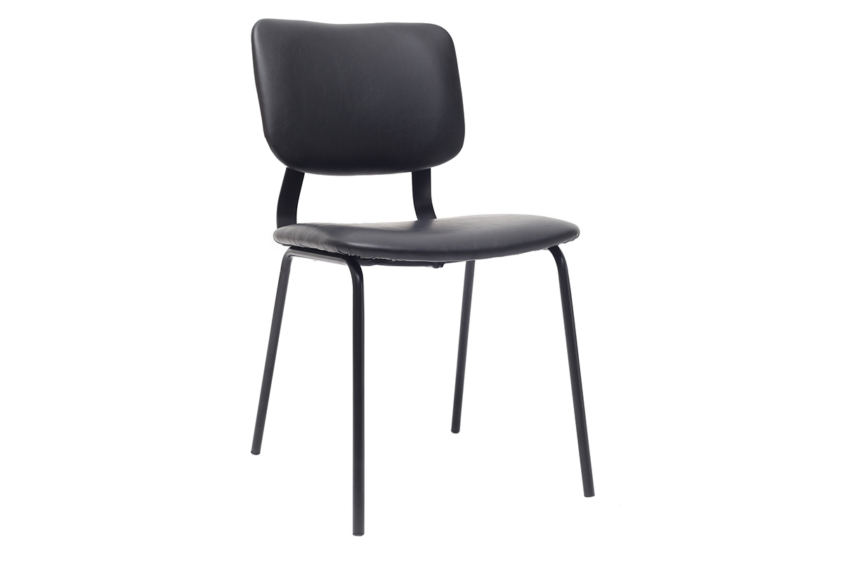 sedie vintage nere con piedi in metallo (set di 2) LAB