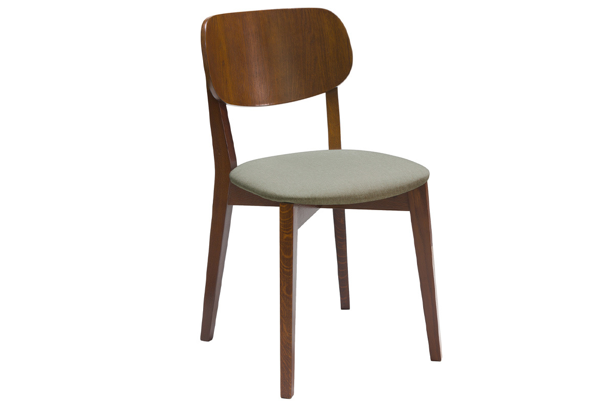 Sedie vintage noce e seduta marron glac (set di 2) LUCIA