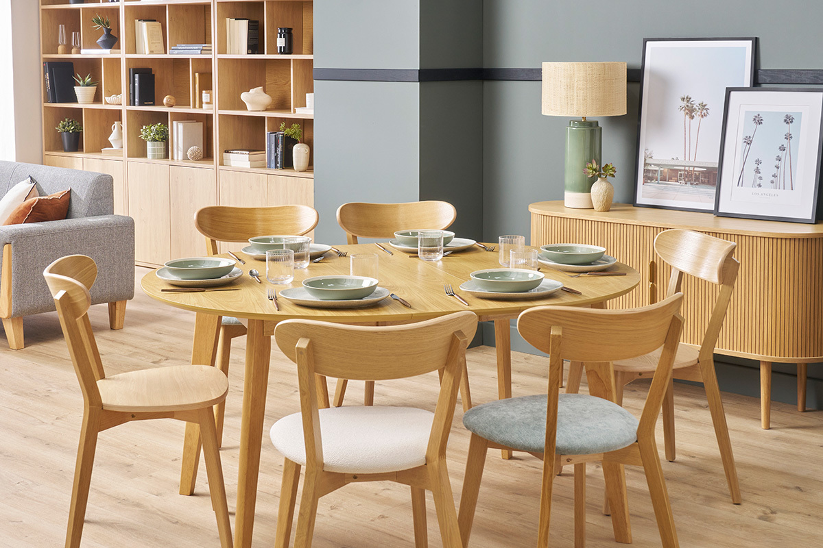 Sedie vintage rovere e sedile bianco (set di 2) DOVE