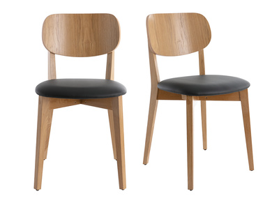 Sedie vintage rovere e sedile nero (set di 2) LUCIA
