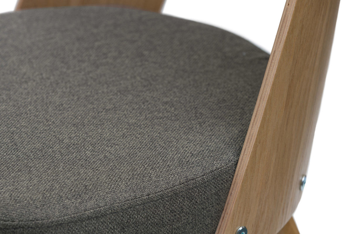 Sedie vintage rovere e tessuto marrone (set di 2) EDITO