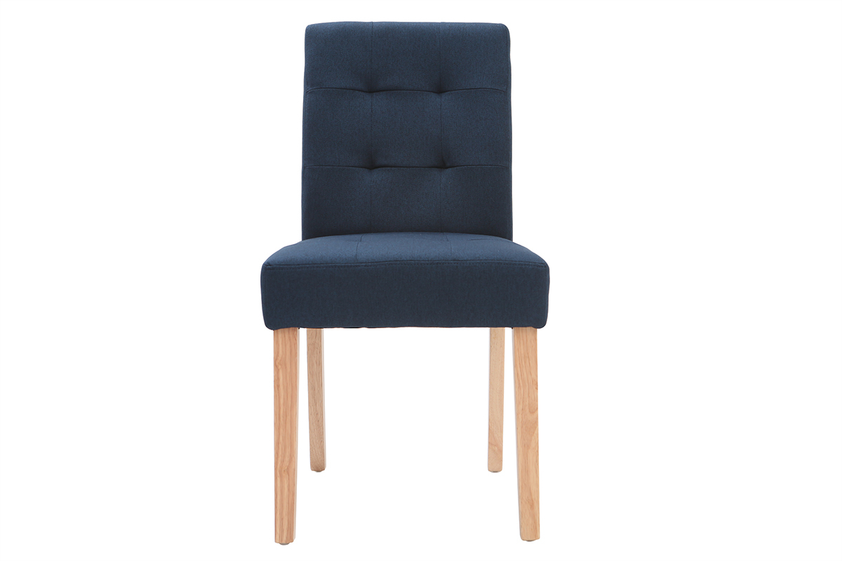 Set di 2 Sedia design imbottita tessuto blu ESTER
