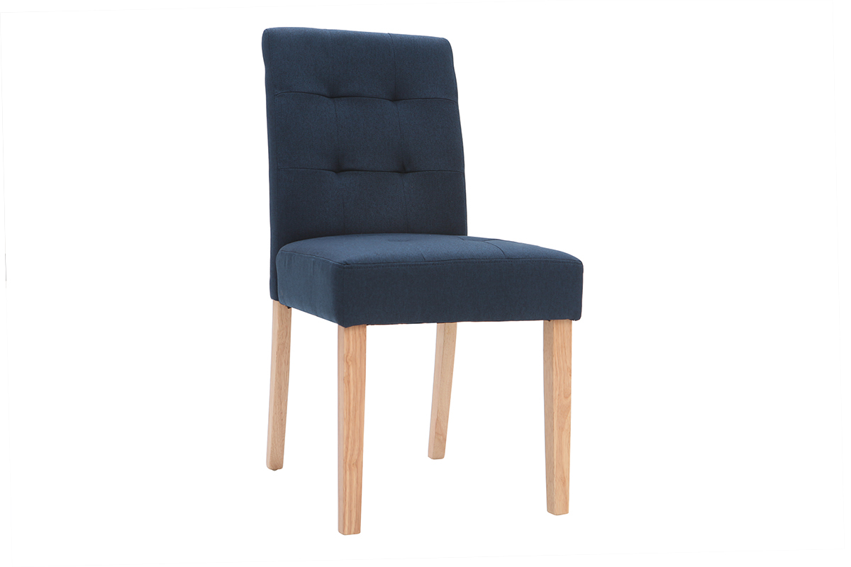 Set di 2 Sedia design imbottita tessuto blu ESTER