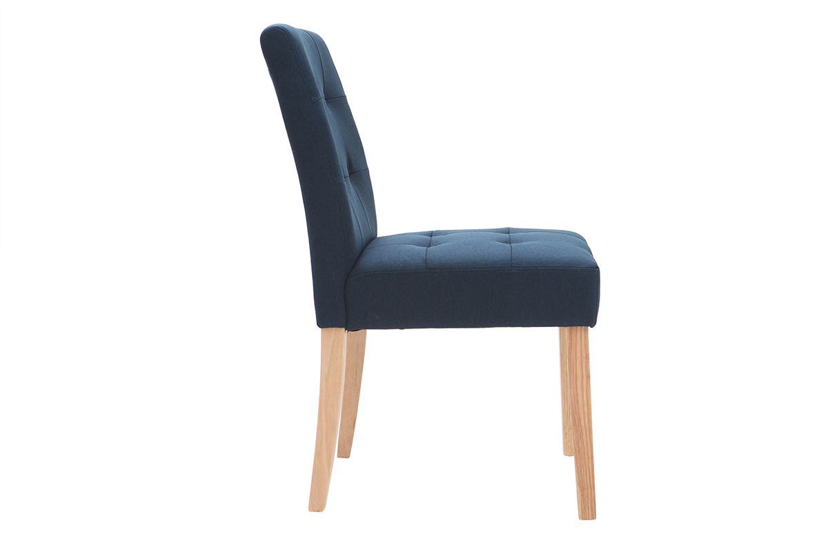 Set di 2 Sedia design imbottita tessuto blu ESTER