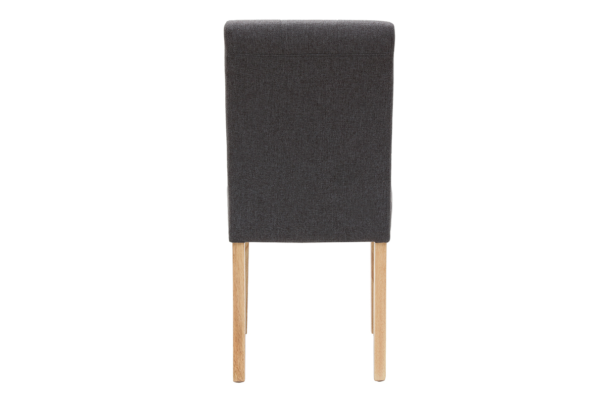 Set di 2 Sedia design imbottita tessuto grigio scuro ESTER