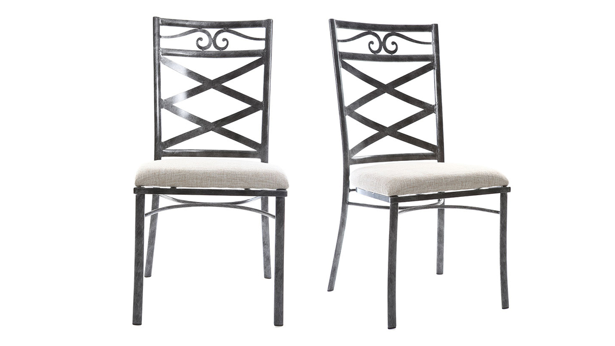 Set di 2 sedie barocche in metallo colore nero VENEZIA