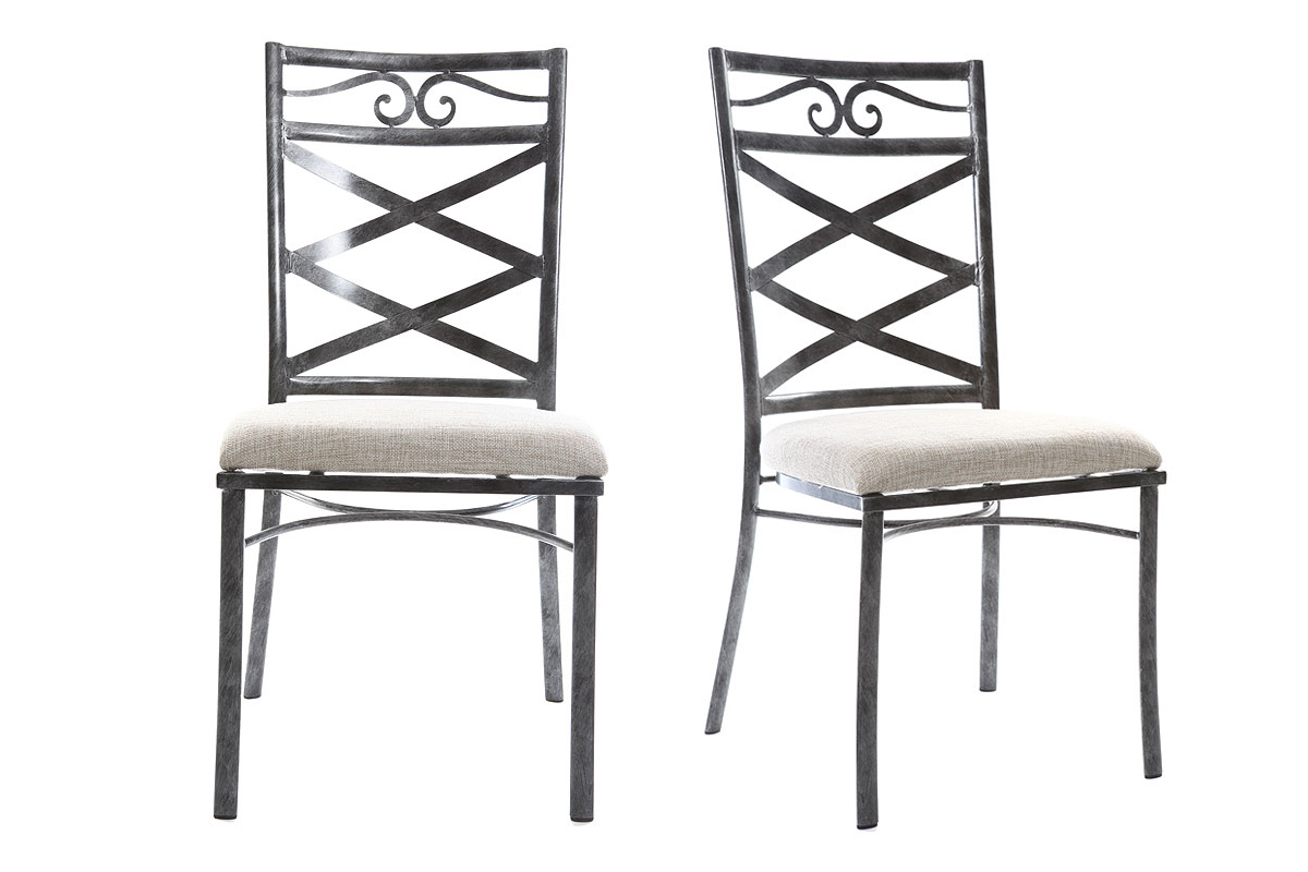 Set di 2 sedie barocche in metallo colore nero VENEZIA