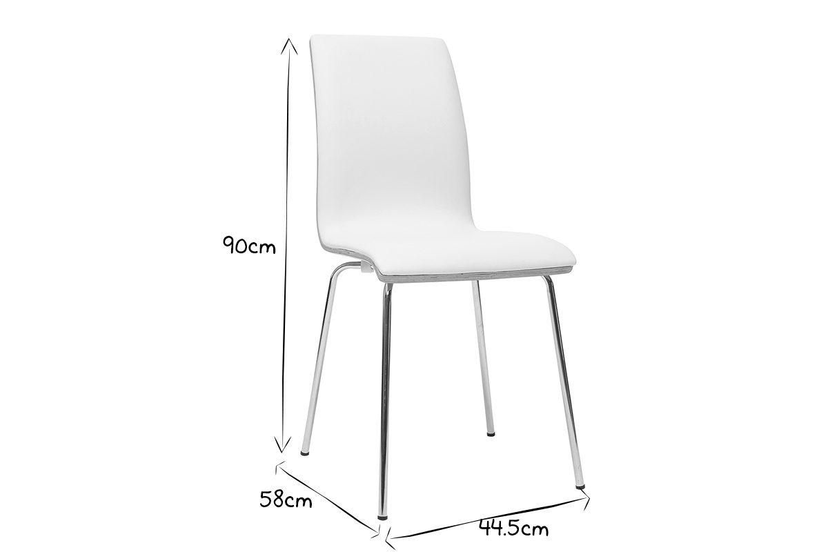 Set di 2 sedie bianco e legno chiaro con piedi metallo DELICACY