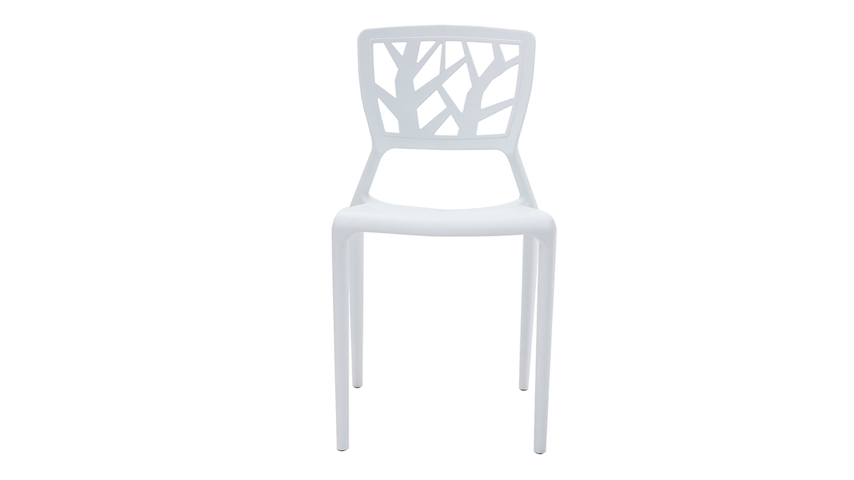 Set di 2 sedie design bianche impilabili interno / esterno KATIA