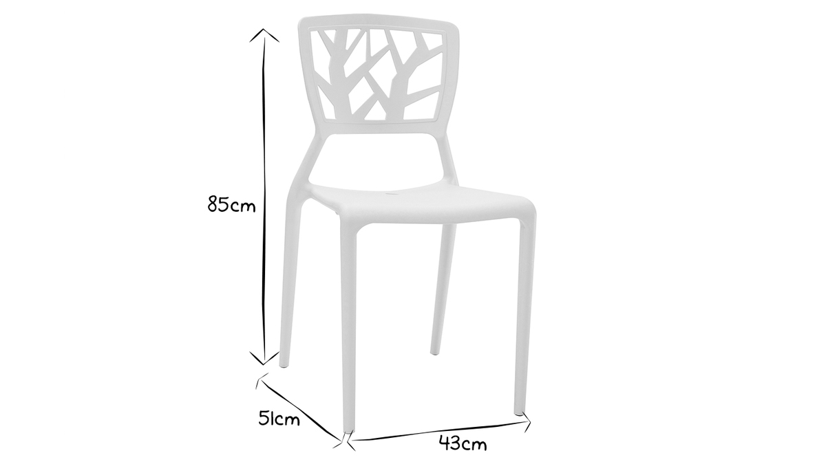 Set di 2 sedie design bianche impilabili interno / esterno KATIA