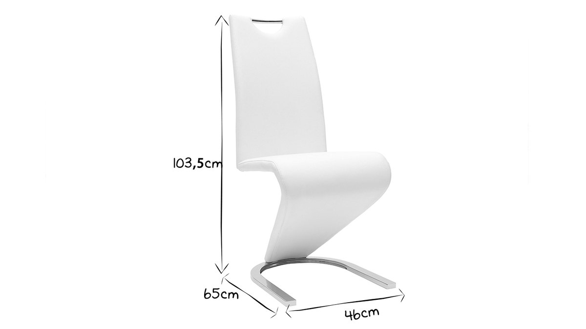 Set di 2 sedie design bianco ANGY