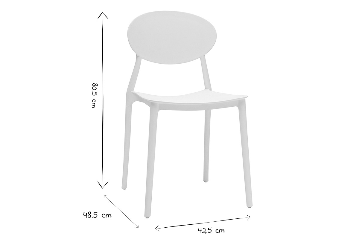 Set di 2 sedie design bianco in polipropilene ANNA