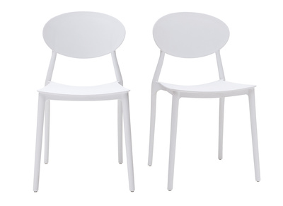 Set di 2 sedie design bianco in polipropilene ANNA