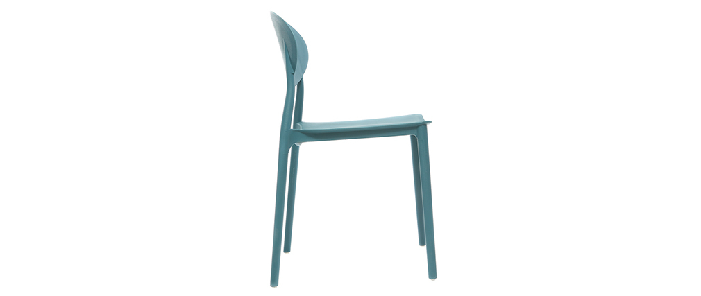 Set di 2 sedie design Blu anatra in polipropilene ANNA