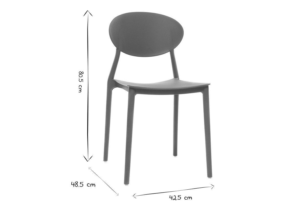 Set di 2 sedie design Blu anatra in polipropilene ANNA