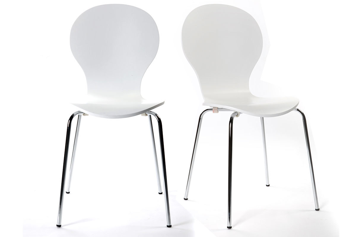 Set di 2 sedie design color bianco NEW ABIGAIL